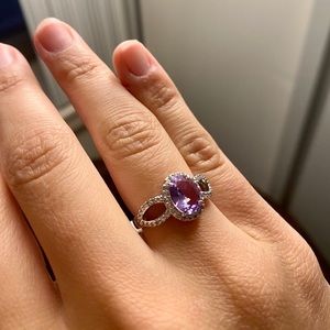 Beautiful Amethyst and White Topaz Ring